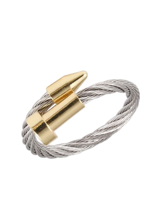 Platinum  nail ring Stainless steel Hip Hop Geometric Ring Earring And Bracelet Set