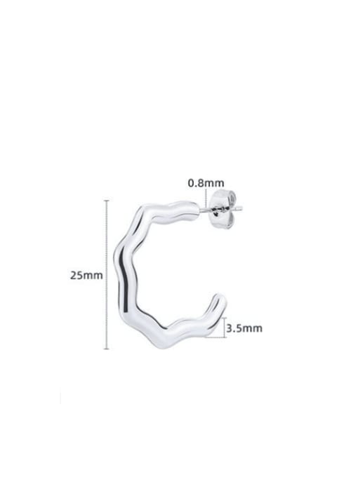 BELII Titanium Steel Geometric Minimalist Stud Earring 3