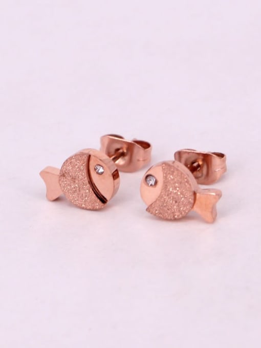 K.Love Titanium Fish  Geometric Cute Stud Earring 0