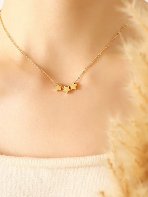 P420 gold necklace 40+ 5cm Titanium Steel Star Minimalist Necklace