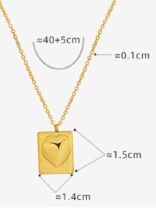 MAKA Titanium Steel Heart Minimalist Geometric Pendant Necklace 1