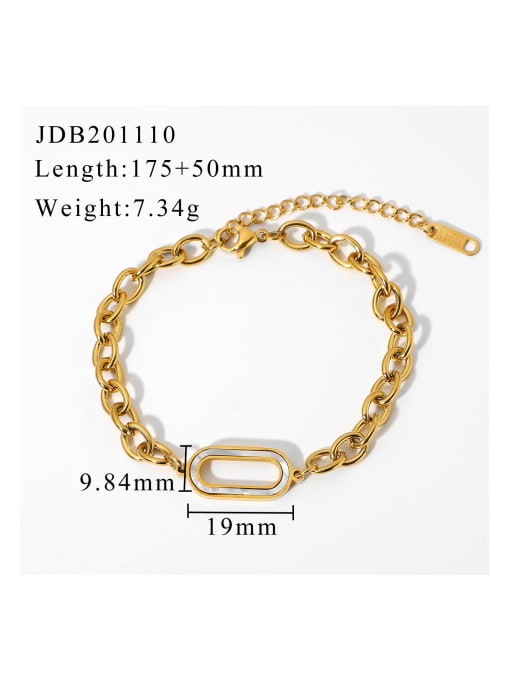 J&D Stainless steel Shell Geometric Trend Adjustable Bracelet 3