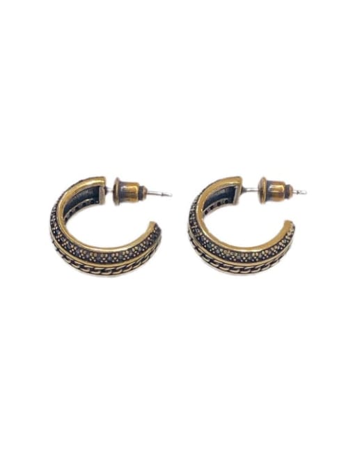 Clioro Brass Geometric Vintage Stud Earring