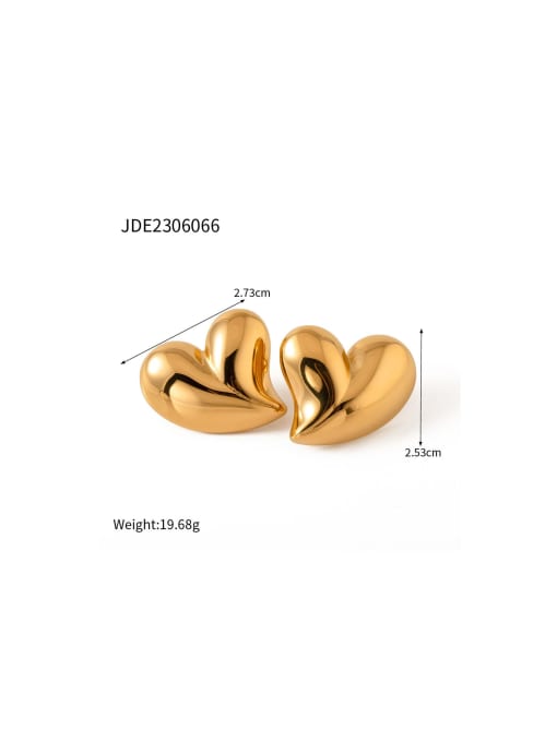 J&D Stainless steel Heart Trend Stud Earring 2