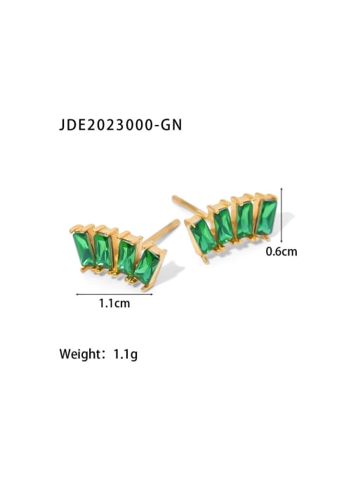 JDE2023000 GN Stainless steel Cubic Zirconia Geometric Dainty Stud Earring