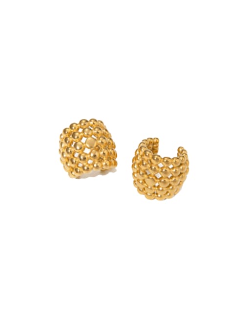 JDEW2404042 Stainless steel Hip Hop Honeycomb ear clip Stud  Earring
