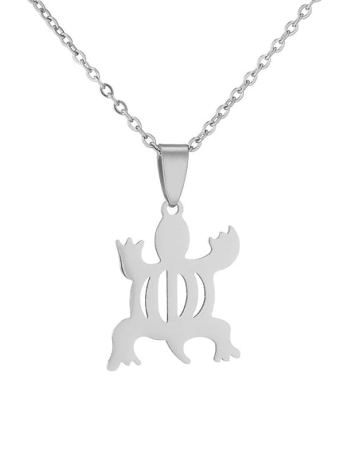 Steel color E Stainless steel Irregular Ethnic African symbols Pendant  Necklace