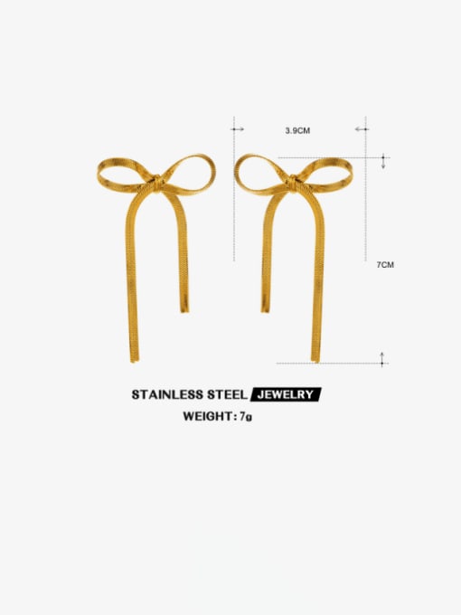 J$L  Steel Jewelry Stainless steel Bowknot Hip Hop Drop Earring 2
