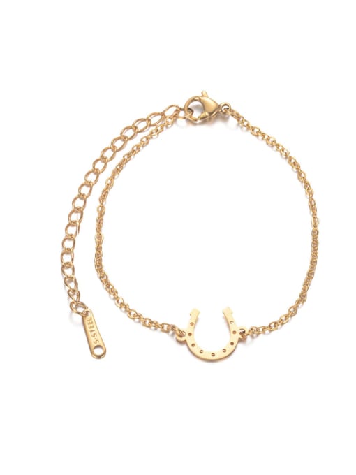 XJN016 2, Gold color Stainless steel Horse Bracelet