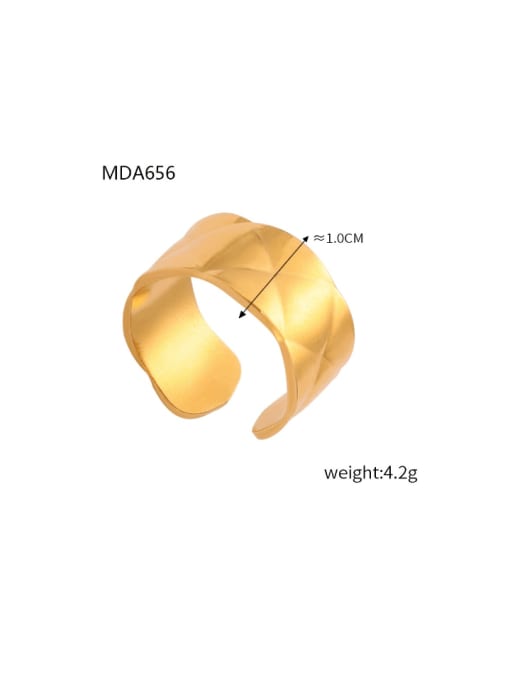 A656 Gold Ring Titanium Steel Geometric Minimalist Band Ring