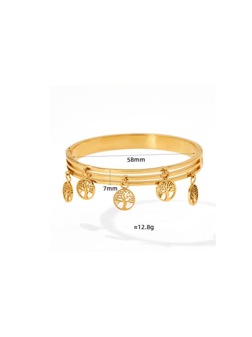 Clioro Stainless steel Tassel Trend Band Bangle 2