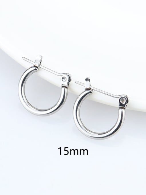 Steel  15MM Stainless steel Geometric Minimalist Hoop Earring