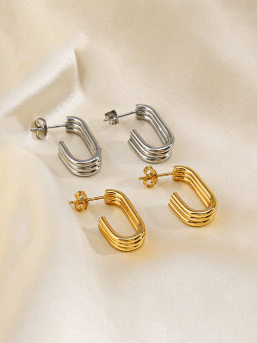 J$L  Steel Jewelry Stainless steel Geometric Minimalist Stud Earring 0