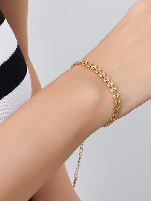 E296 gold bracelet 15 +5cm Titanium Steel Vintage Irregular   Bracelet and Necklace Set