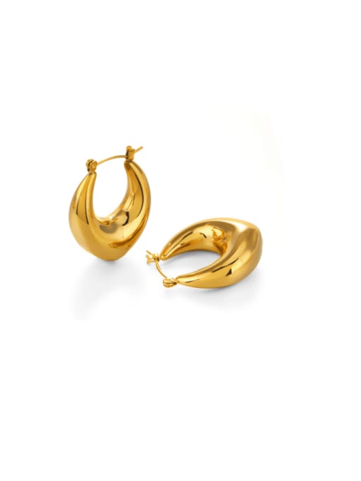 U-shaped hollow earrings Stainless steel Geometric Minimalist Huggie Earring