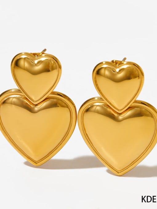 Gold KDE2102 Stainless steel Heart Trend Stud Earring