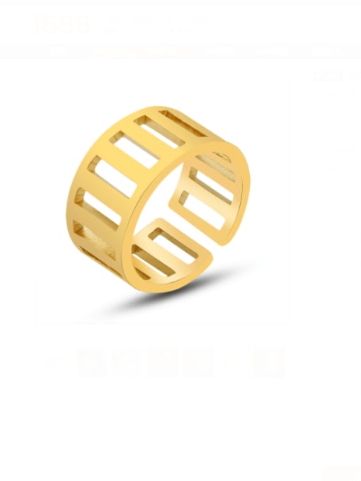 MAKA Titanium Steel Geometric Minimalist Stackable Ring 0