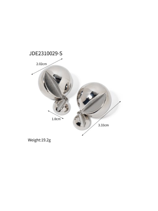 JDE2310029 S Stainless steel Round Ball Hip Hop Drop Earring