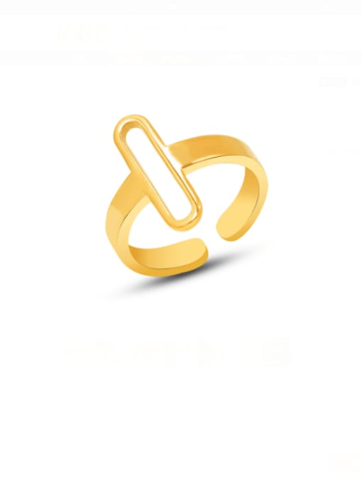MAKA Titanium Steel Geometric Minimalist Band Ring 0