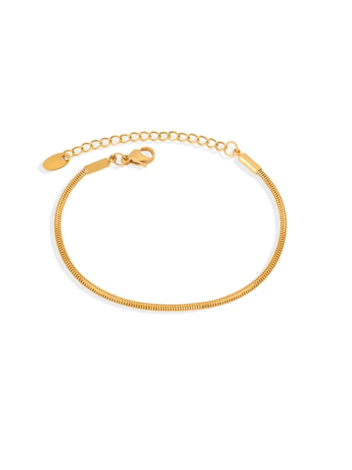 E092  gold 16 +5cm Titanium Steel Snake Bone Chain Minimalist Link Bracelet