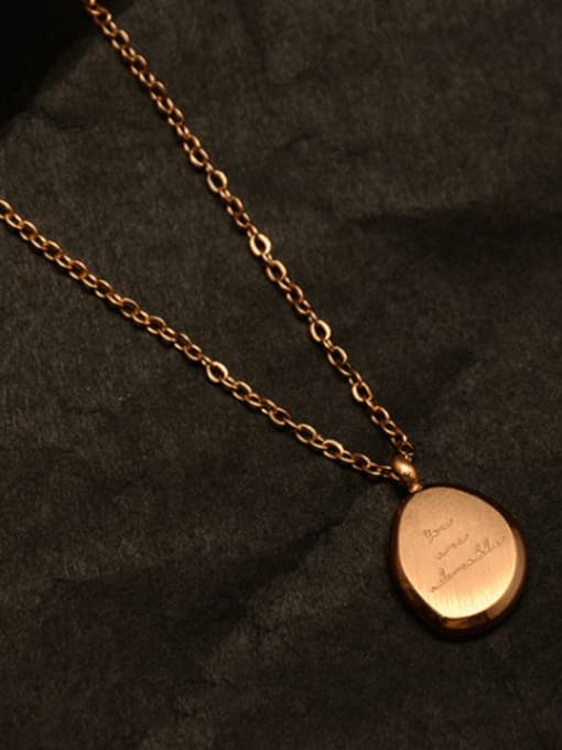 Rose gold 40+5cm Titanium 316L Stainless Steel Irregular Minimalist Necklace with e-coated waterproof