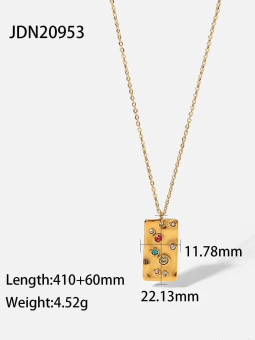 JDN20953 Stainless steel Glass Stone Geometric Vintage Necklace