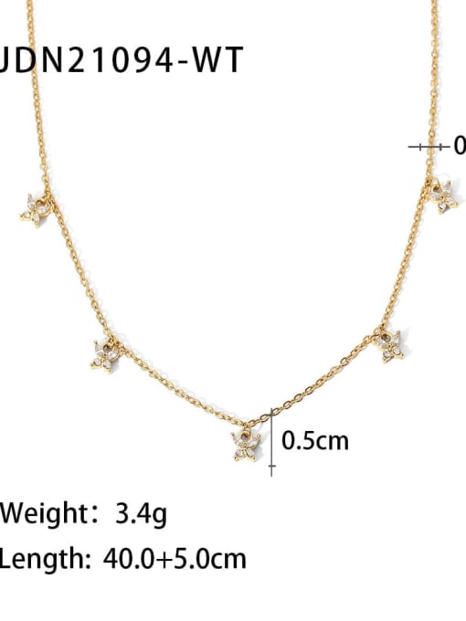 JDN21094 WT Stainless steel Cubic Zirconia Geometric Dainty Necklace