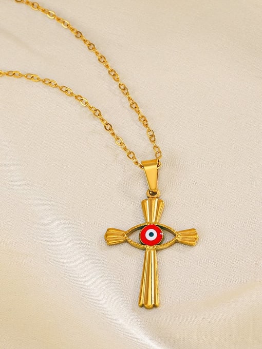 J$L  Steel Jewelry Stainless steel Cross Vintage Regligious Necklace 2