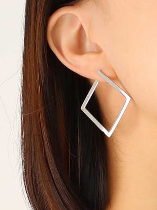 F181 steel large earrings Titanium Steel Geometric Minimalist Stud Earring