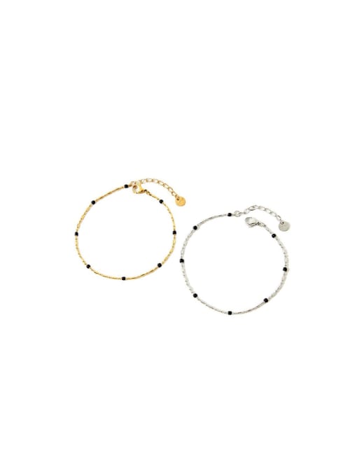 Clioro Stainless steel Enamel Geometric Dainty Handmade Beaded Bracelet