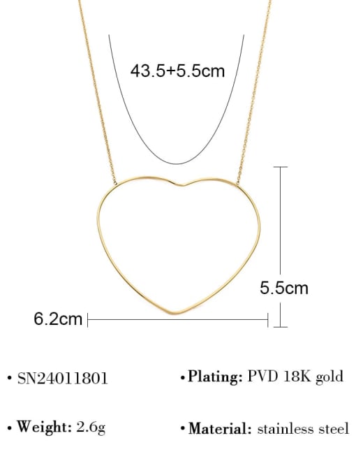 SN24011801 Titanium Steel Heart Trend Necklace