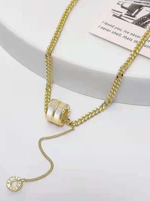 K.Love Titanium Steel Shell Letter Vintage Tassel Necklace 2