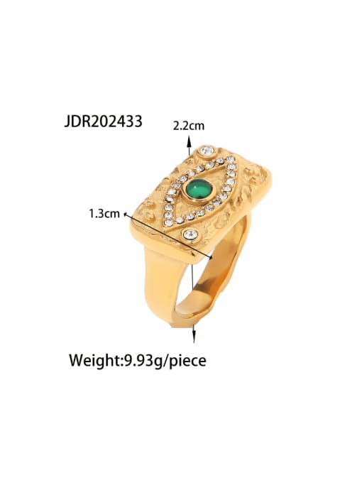 JDR202433 US.  8 Stainless steel Cubic Zirconia Hip Hop Geometric  Ring Earring Bangle And Necklace Set