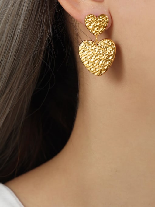 F1203 Gold Earrings Titanium Steel Pentagram Trend Stud Earring