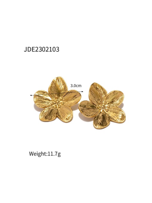 J&D Stainless steel Flower Trend Stud Earring 2