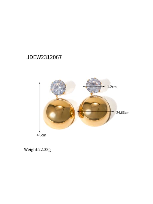 JDEW2312067 Stainless steel Cubic Zirconia Geometric Trend Stud Earring