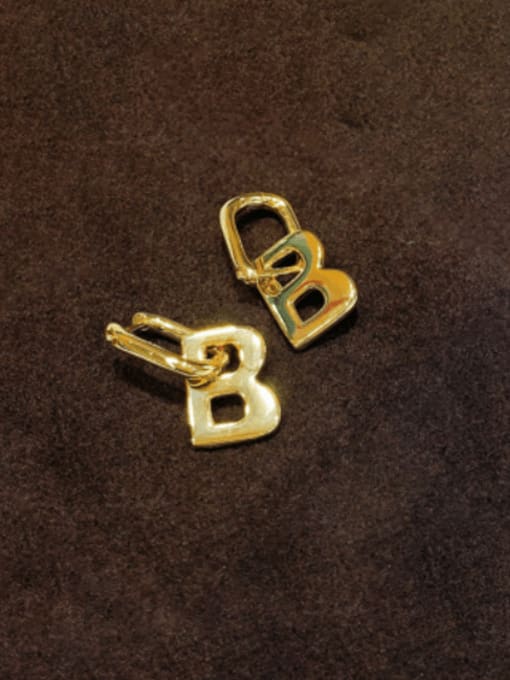 Clioro Brass Letter Vintage Huggie Earring