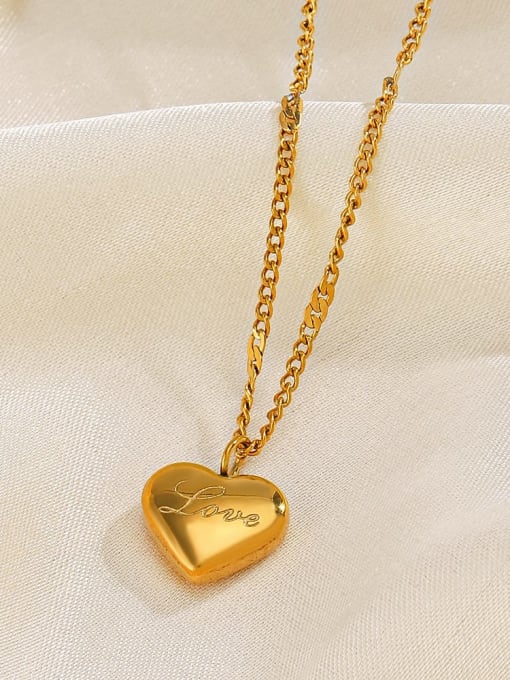 J$L  Steel Jewelry Stainless steel Heart Letter Vintage Necklace 2