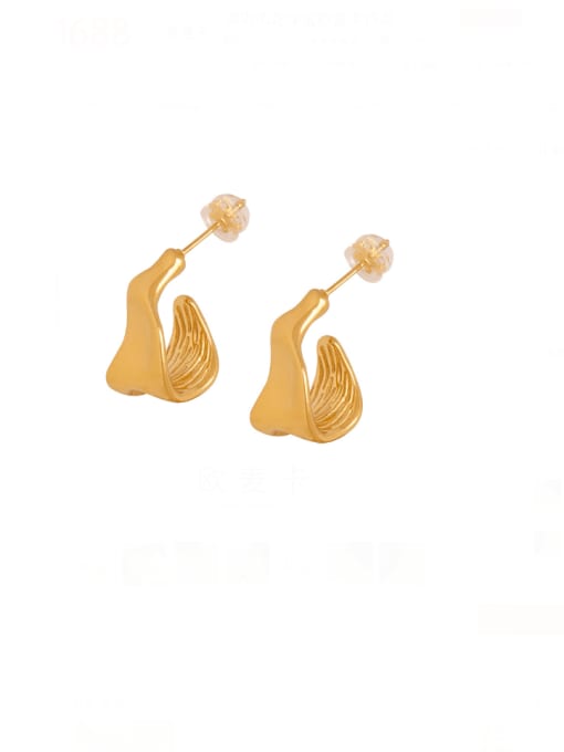 F1143 gold Titanium Steel Geometric Hip Hop Huggie Earring