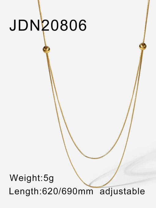 JDN20806 Titanium Steel Minimalist Multi Strand Necklace