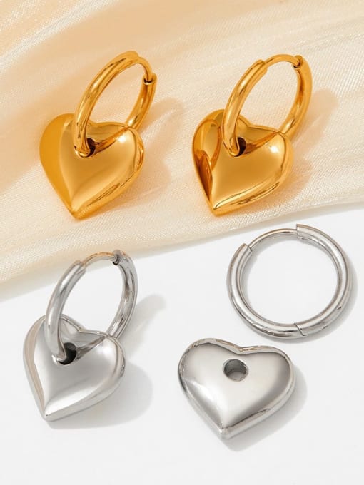 Clioro Stainless steel Heart Trend Stud Earring 2