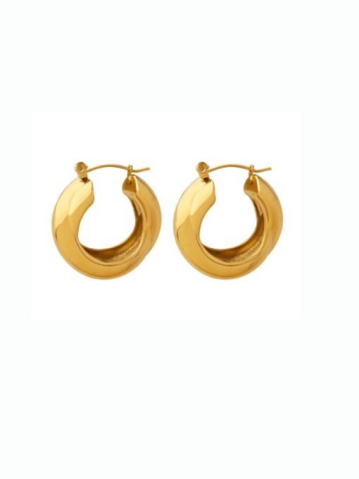 MAKA Brass Geometric Minimalist Huggie Earring 0