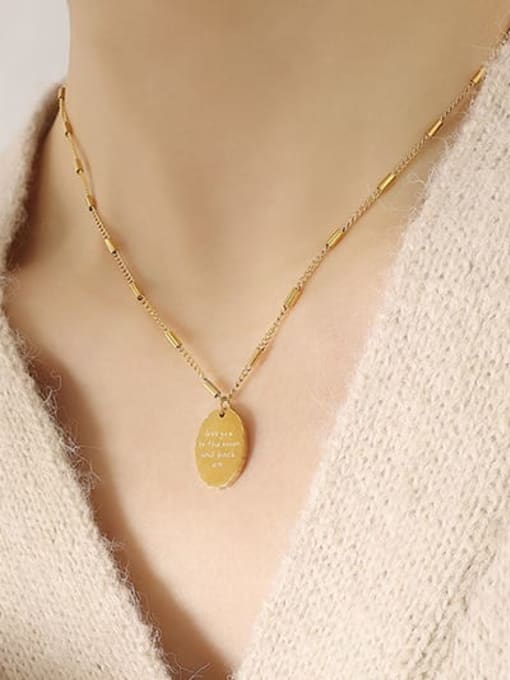 P938 gold necklace 40+ 5cm Titanium Steel Geometric Minimalist Necklace