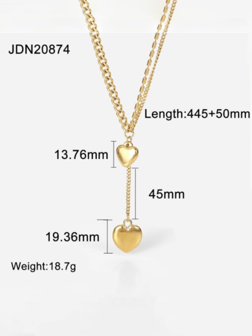 JDN20874 Stainless steel Heart Vintage Multi Strand Necklace