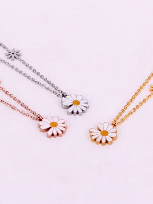 K.Love Titanium Enamel Flower Minimalist Necklace 0