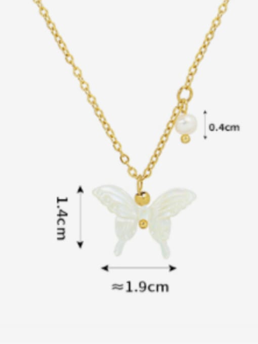 MAKA Titanium Steel Shell Butterfly Minimalist Necklace 2