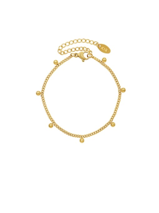 Gold bracelet 15 CM Titanium 316L Stainless Steel  Bead Minimalist Link Bracelet with e-coated waterproof