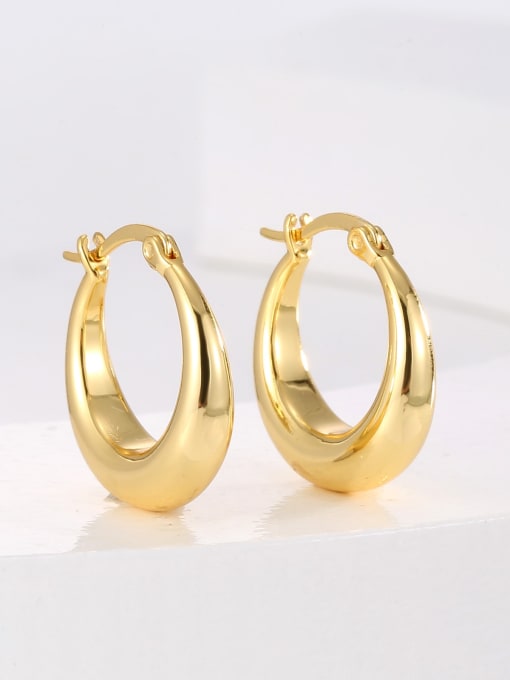 H02126 Gold Brass Geometric Trend Stud Earring