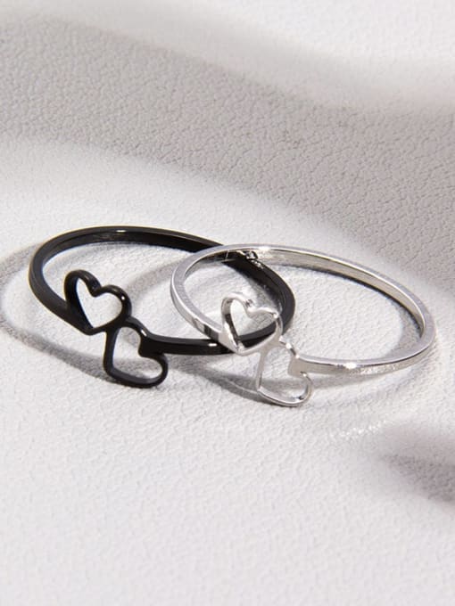 SM-Men's Jewelry Titanium Steel Hollow Heart Minimalist Band Ring 2