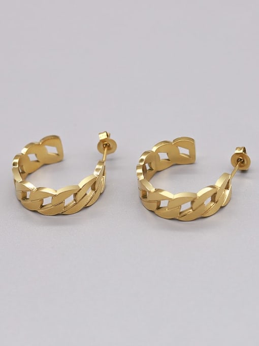 gold earrings Titanium 316L Stainless Steel Geometric Vintage Stud Earring with e-coated waterproof